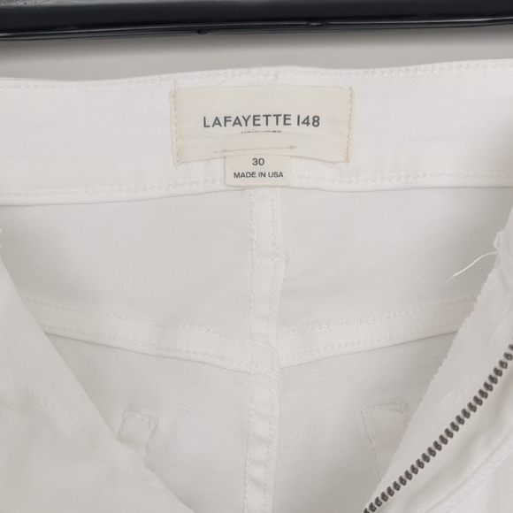 Lafayette 148 New York Womens Wyckoff White Ankle Wide Leg Jeans Denim Size 30 - Picture 9 of 16